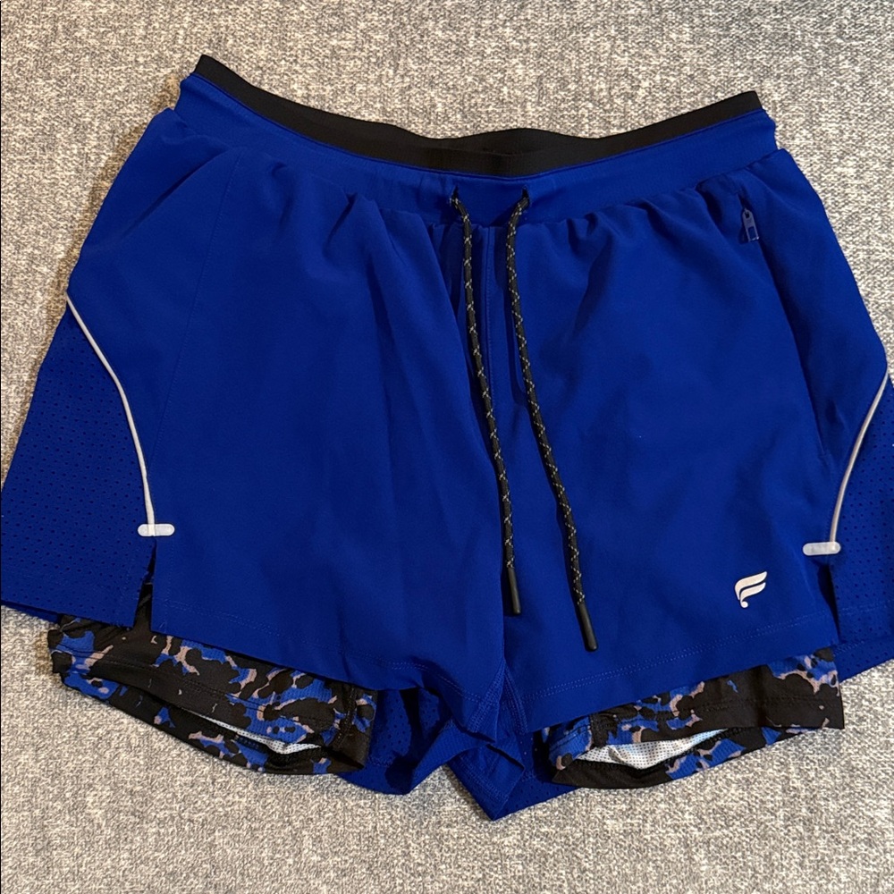 Fabletics Men's Blue Athletic Shorts 3 inch lined